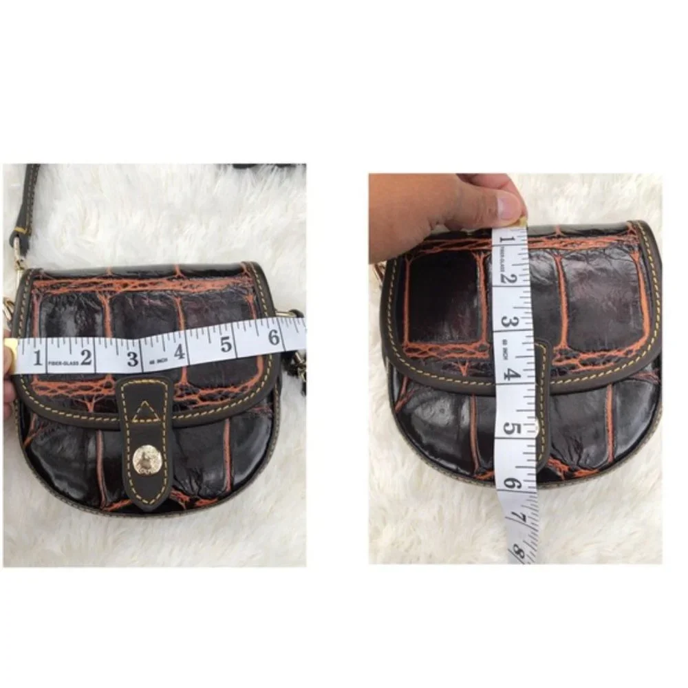 Vintage Dooney & Bourke Croco Embossed Leather Mini Crossbody - Picture 6 of 8
